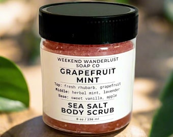 GRAPEFRUIT MINT Dead Sea Salt Body SCRUB  | Self Care Gift | Salt Scrub | Gifts