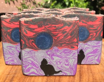 BLACK CAT Soap | SILVER Moon Soap | Full Moon Soap | Cat Soap | Autumn Soap | Witch Soap | Spa Soap | Fall Soap | Halloween Soap