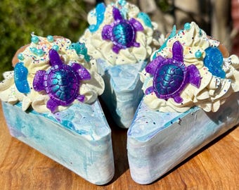 OCEAN LIFE Sea Turtle Soap | Cake Slice Soap | Under the Sea Soap | Bakery Soap | Seahorse Soap | Beach Soap | Sea Shell Soap
