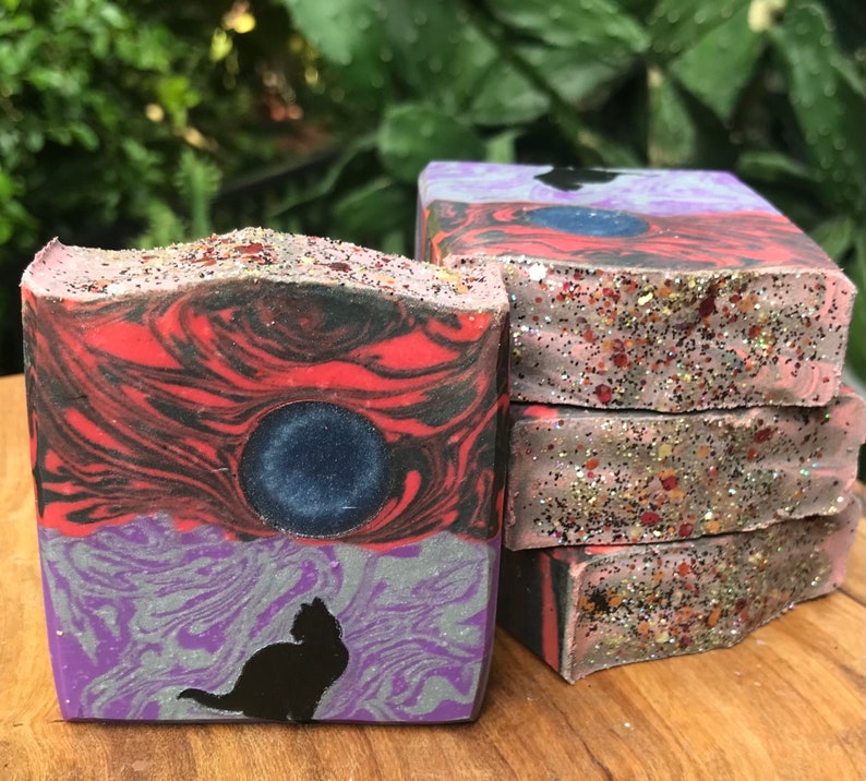 BLACK CAT Soap SILVER Moon Soap Full Moon Soap Cat Soap Autumn Soap Witch Soap Spa Soap Fall Soap Halloween Soap image 2