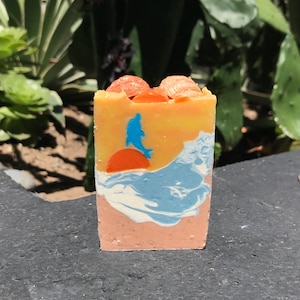 DOLPHIN Soap | BEACH | Ocean Sunrise Sunset Soap | Shell  | Artisan | Exfoliating | Best Seller
