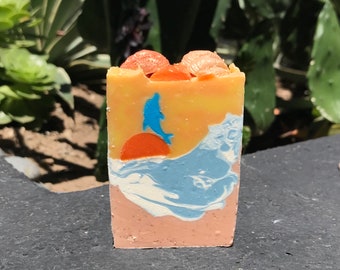 DOLPHIN Soap | BEACH | Ocean Sunrise Sunset Soap | Shell  | Artisan | Exfoliating | Best Seller