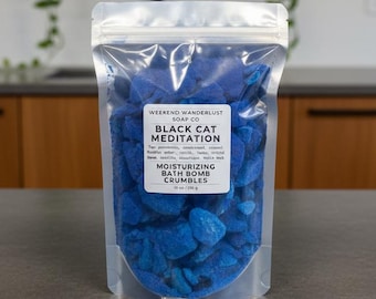 Black Cat Meditation | Blue Purple Bath Bomb Crumbles