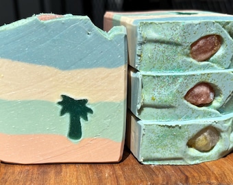 PALM ISLAND Soap | Palm Tree | Beach | Ocean |  Island | Tropical | Artisan | Self Care Gift