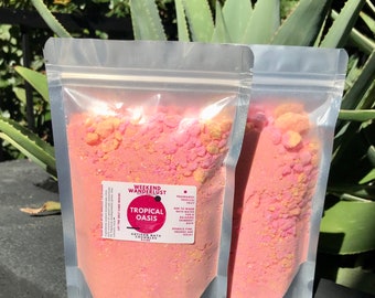 TROPICAL OASIS Bath Crumbles - Fruity Bath Fizzies, Bath Bombs - 9.5oz