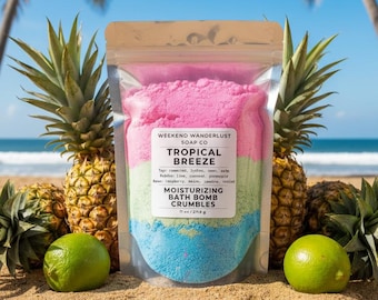 Tropical Breeze BATH BOMB Crumbles | Tropical Bath Fizzies | Fizzy Bath Bombs | Gifts