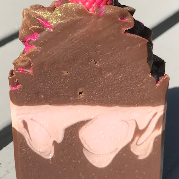 Raspberry Chocolate Truffle Artisan Soap- DELICIOUS DESSERT SERIES