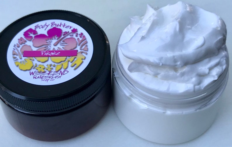 PIKAKE BODY BUTTER Best Selling Body Cream Moisturizer-Pikake Hawaiian Jasmine Natural, Paraben-free, no color added 8oz image 3