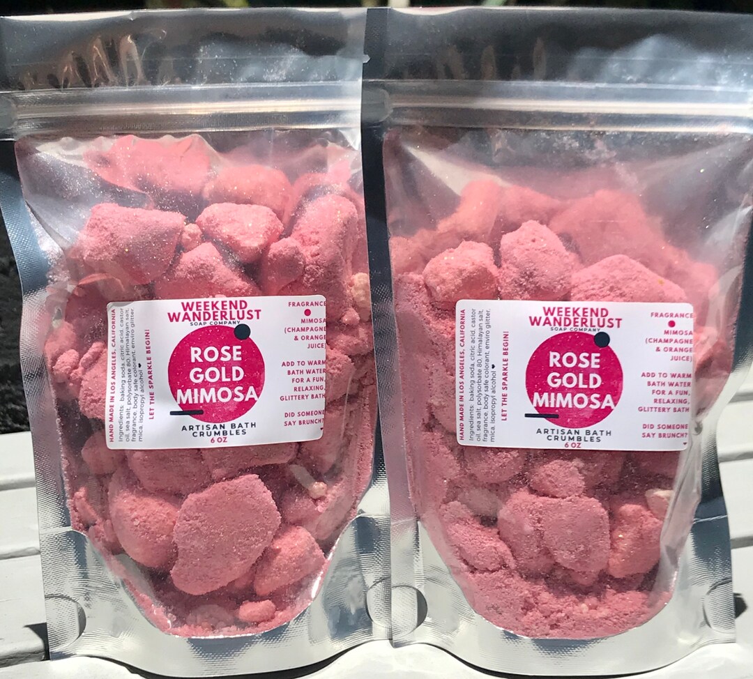 Millennial Rose Gold Glitter Mimosa Bath Crumbles Glitter Bombs Rose