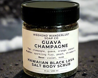 Body SCRUB | HAWAIIAN Black Lava Salt Scrub | Lava Scrub | Black Lava Scrub | Exfoliating Scrub | Black Salt Scrub | Salt Scrub | Body Scrub