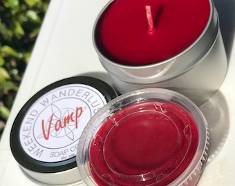 VAMP Blood RED Container Candle with lid