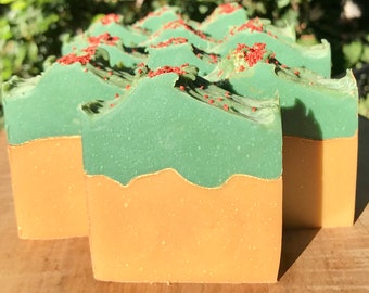 CEDAR & SAFFRON Artisan SOAP | Cedar | Pine | Christmas Tree | Holiday | Winter | Evergreen | Fir Tree