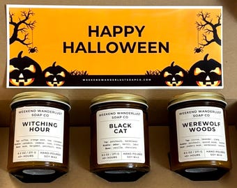 HALLOWEEN CANDLE SET | Soy Wax Candles | Autumn Candles | Gift Set | Gifts | Halloween
