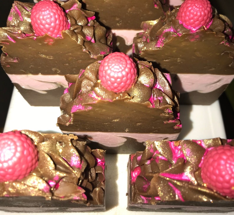 Raspberry Chocolate Truffle Artisan Soap DELICIOUS DESSERT SERIES image 9