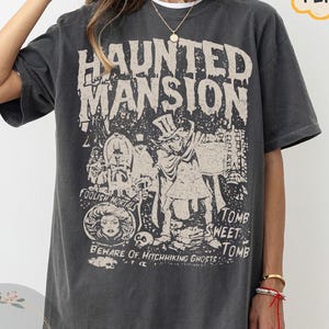 Retro Haunted Mansion Tee, Disney Spooky Season Shirt, Madam Leota Hitchhiking Ghosts Tee, Halloween Matching Family Shirt