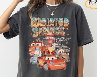 Retro Radiator Springs Tee, Lightning McQueen Shirt, Disney Cars Movie Tee, Pixar Family Trip Shirt, Disney Vacation Shirt