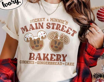 Mickey and Minnie Main Street Bakery Shirt, Disney Christmas Gingerbread Shirt, Disney Christmas Shirt, Disney Christmas Cookies Shirt
