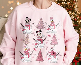 Camiseta navideña de Mickey y sus amigos, sudadera navideña de Disneyland, fiesta de Navidad 2024, camiseta navideña de Disney, camiseta navideña familiar