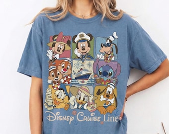 Camiseta de cruceros de Disney Comfort Colors, camiseta de viaje en crucero de Mickey y sus amigos, camisetas de vacaciones en Disneyland, camiseta de Mickey Captain, camiseta de Disney