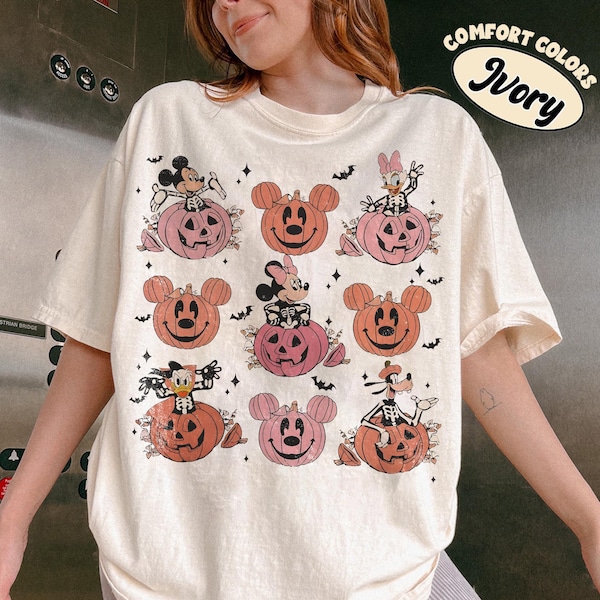 Mickeys Pumpkin Halloween Comfort Colors Shirt, Disney Skeleton Pumpkin Shirt, Halloween Spooky Disney Shirt, Disneyland Halloween Shirt
