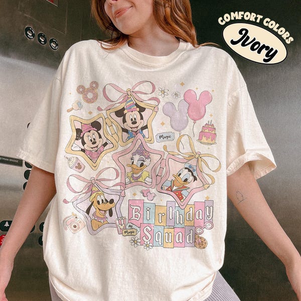 Disney Mickey and Friends Castle Birthday Girl Shirt, Retro Personalized Disneyland Birthday Shirt, WDW Family Matching 2026 trip Gifts Tee