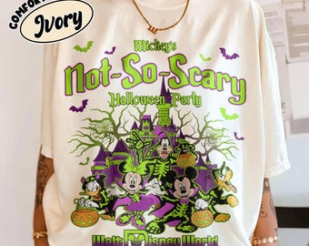 Vintage Mickey&#39;s Not So Scary 2025 Shirt, Mickey & Friends Skeleton Halloween Family Costume, WDW Halloween Group Shirts