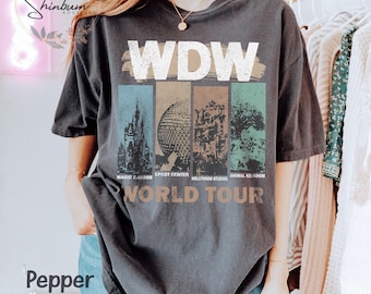 Retro WDW World Tour Comfort Colors Shirt, Disney World Shirt, Disney Vacation , Matching Disney Shirt, Disneyland Trip Disney Travel Shirt