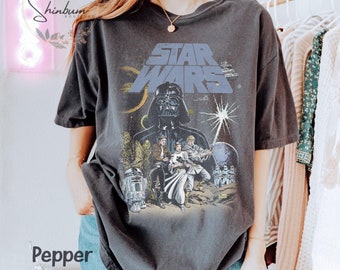 Retro Star Wars A New Hope Shirt | Faded Movie Poster Tee | Comfort Colors Disneyworld Family Shirts