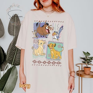 Maglietta retrò anni '90 Disney Il Re Leone Simba e Timon Comfort Colors, Maglietta vintage Il Re Leone, Maglietta retrò Hakuna Matata, Maglietta famiglia Disney