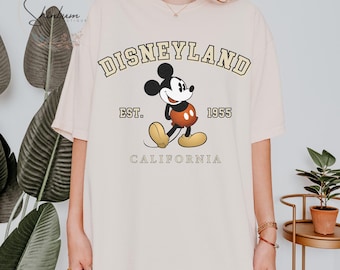 Retro Disneyland Est 1955 California Comfort Colors Shirt, Mickey Mouse Shirt, Disney Trip Shirt, Mickey And Co, Vintage Disneyland Shirt