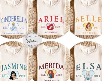 Magliette Principesse Disney, Maglietta Compleanno Principessa Disney Vintage, Maglietta Viaggio Ragazze Disneyworld, Maglietta Vacanze Disneyland, Maglietta Abbinata Principessa