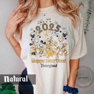 Retro Mickey & Friends Happy New Year Fireworks 2025 Shirt, WDW Mickey New Year&#39;s Eve Party 2025 Tee, WDW Magical Place On Earth Gifts Shirt