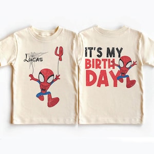Spider Man Birthday Shirt, Superhero Birthday Boy Tee, Custom Spiderman Age Shirt, Family Birthday Outfit, Spider Web Toddler Party Shirt