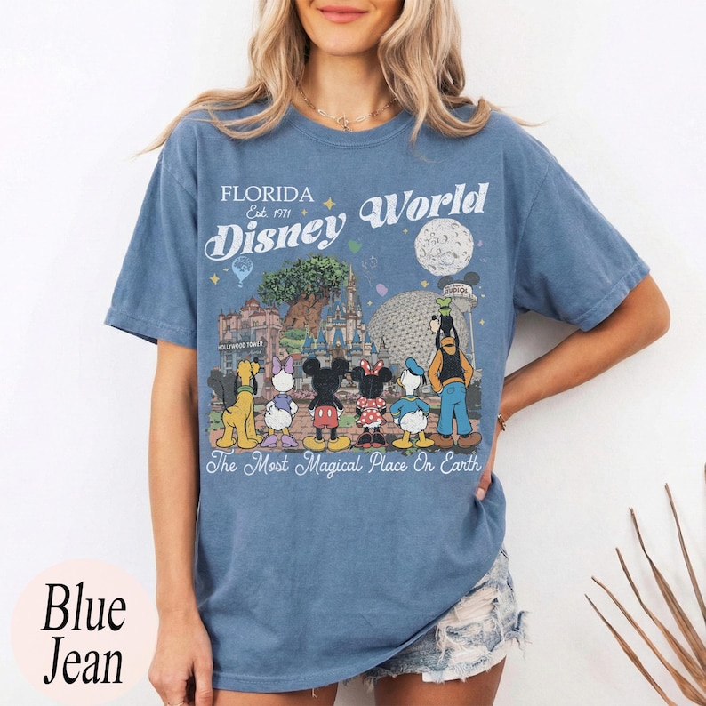 Comfort Color® Vintage Mickey And Friend Disneyworld Shirt, Retro Walt Disneyworld Tee, Disney 2026 Trip Disney Vacation Tee,Disney Matching image 2
