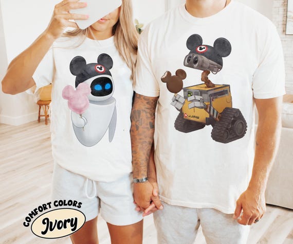 Comfort Colors® Disney Pixar Wall-E And Eve Couple Shirts, Disney Couples Shirts, Wall-E and Eve Matching Shirt, Disney Trip, Magic Kingdom