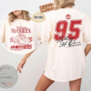 Retro Lightning McQueen Two sided Shirt, Rusteze Cars Shirt, Piston Cup Shirt, Cars Movie Disney Shirt, Disney Family Shirt, Disneyland Trip