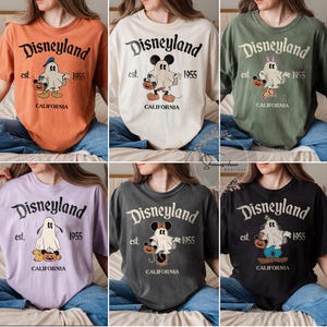 Retro Comfort Colors Disneyland Shirt, Mickey Ghost Halloween Shirt, Disneyland Halloween 2025, Disney Trip Shirt, Disneyland Est 1955