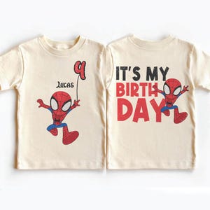 Spider Man Birthday Shirt, Custom Superhero Birthday Boy Tee, Spiderman Family Sweatshirt, Personalized Age Party Shirt,Toddler Birthday Tee