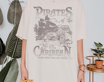 Retro 90s Pirates Of The Caribbean Shirt, Vintage Dead Men Tell No Tales Shirt, Yo Ho a Pirates Life, Mickey Caribbean, Disney Pirates Shirt