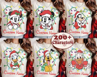 Personalized Disney All Characters Christmas Shirt, Custom Mickey & Friends Family Matching 2025 Tee, Disneyland Very Merry Xmas Trip Shirt