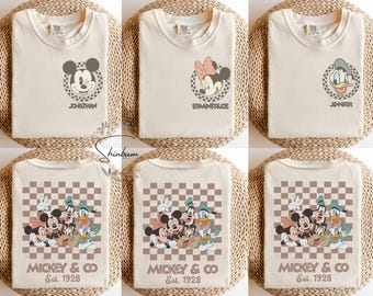 Vintage Mickey and Friends Shirts, Retro Disneyland Trip Shirt, Checkered Mickey Shirt, Disney Family Vacation Shirt, Custom Disney Shirts