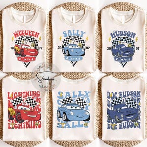 Retro Two-sided Disney Cars Shirts, Disney Lightning McQueen Shirt, Piston Cup Champion Shirt, Disney Car Race Shirt, Cars Land Family Shirt