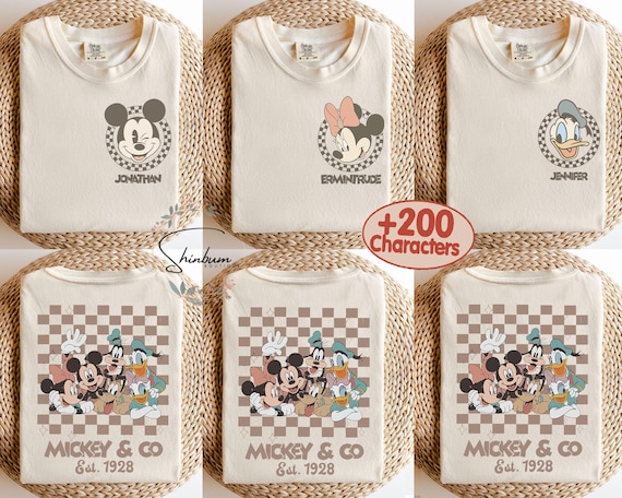 Vintage Mickey and Friends Shirts, Retro Disneyland Trip Shirt, Checkered Mickey Shirt, Disney Family Vacation Shirt, Custom Disney Shirts