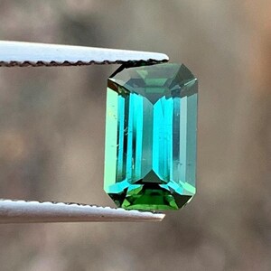 Light Green Emerald Cut Tourmaline Gemstone, 1.90 Carat