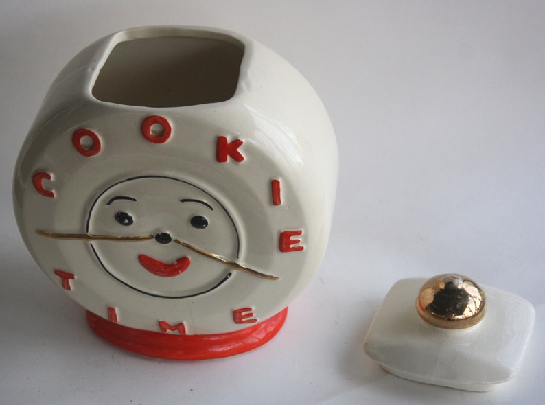 Cookie Time Vintage Clock Cookie Jar Etsy
