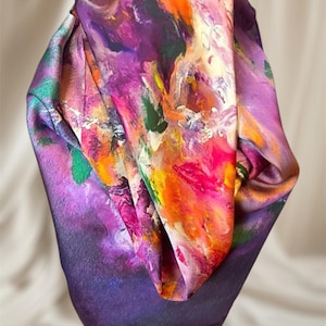 Scarf  Wearable Art Collection by Carolina Nunez Bussolini -Animal Nebula- Great GIFT Idea, Head Scarf, Neck Scarf, Ladies Scarf Neckerchief