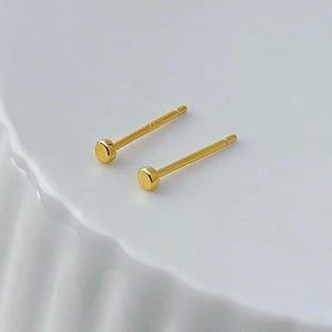 Sterling Silver Tiny Dot Stud Earring, Tiny Round Earrings, Gold Tiny Circle Studs, Helix/Cartilage Earring, Minimalist Dot Studs, E330