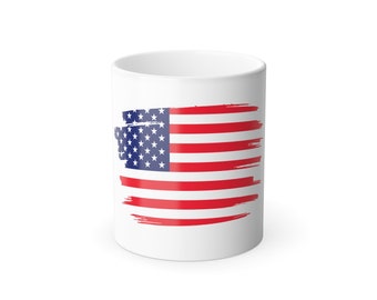 Farblegende Tasse, 11 Unzen (US Flagge)