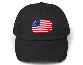 Unisex-Distressed Cap (US FLAGGE)