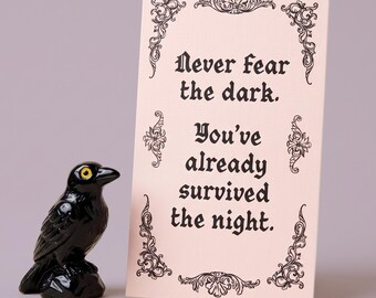 Dark Academia Gift for Her Raven Pocket Hug Charm Gothic Halloween Present Encouragement Sympathy Anxiety Grief Comfort Mini Resin Figurine